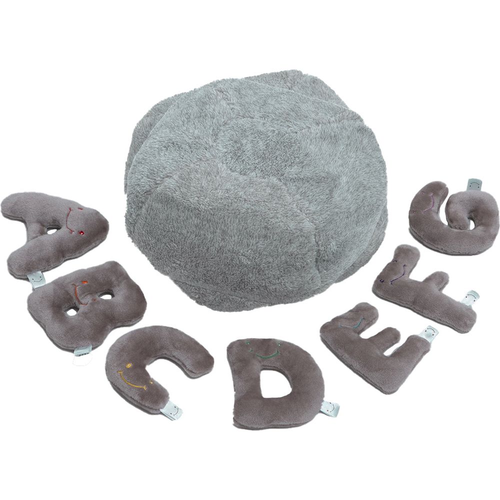 AlphaPals - Alphabet Plush Mini Set - Rhino Grey Letters with Light Grey Bag - Plush