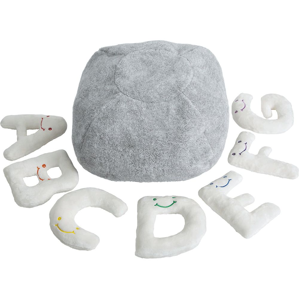 AlphaPals - Alphabet Plush Set - Cream Letters with Light Grey Bag - Plush