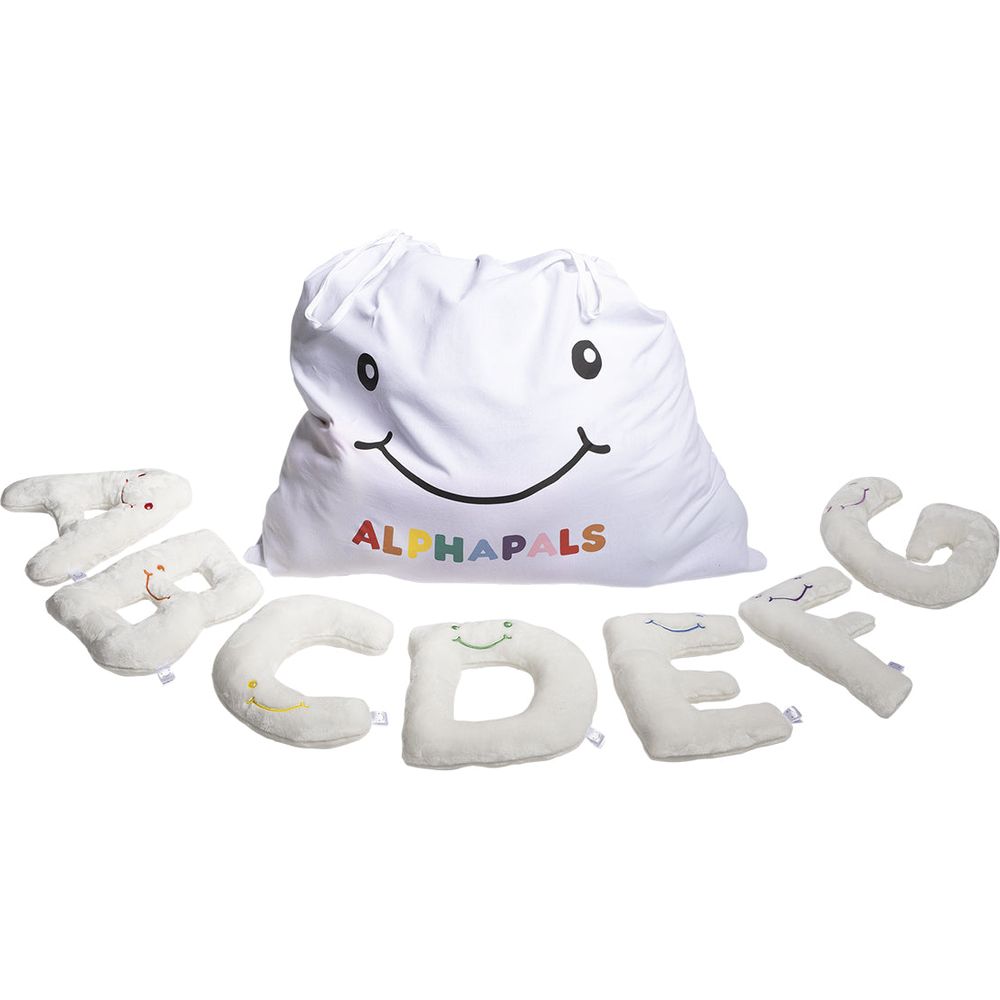AlphaPals - Alphabet Plush Set - Cream Letters with White Drawstring Bag - Plush