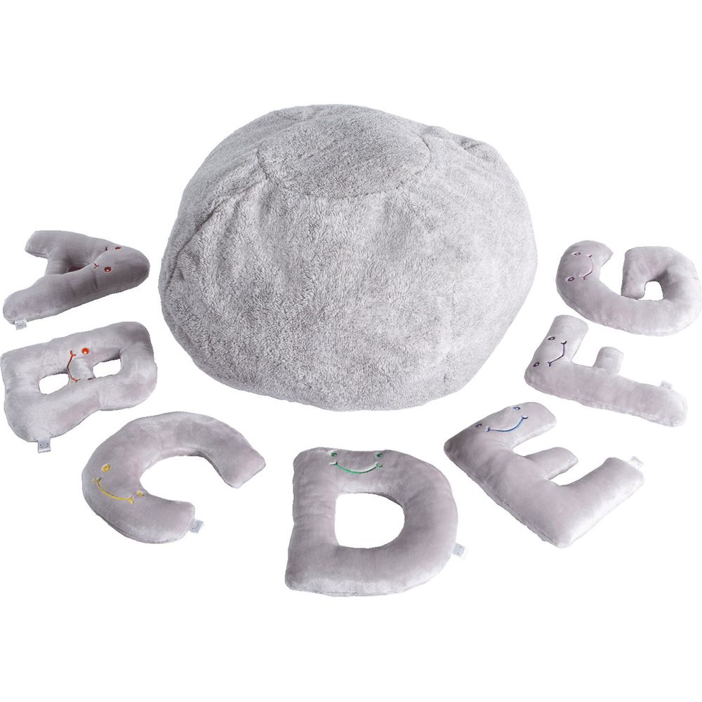 AlphaPals - Alphabet Plush Set - Dove Grey Letters with Light Grey Bag - Plush