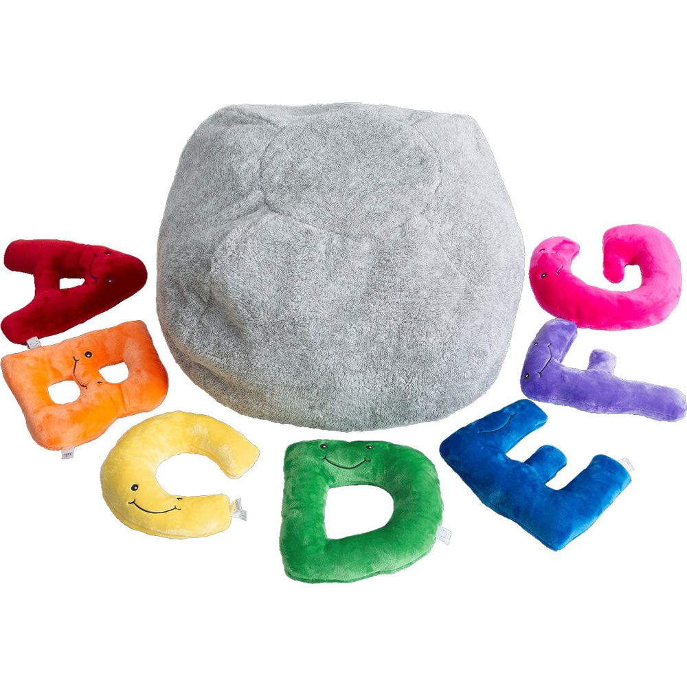 AlphaPals - Alphabet Plush Set - Rainbow Letters with Light Grey Bag - Plush
