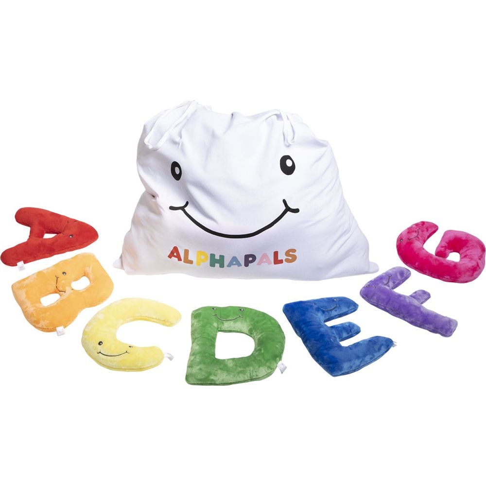 AlphaPals - Alphabet Plush Set - Rainbow Letters with White Drawstring Bag - Plush