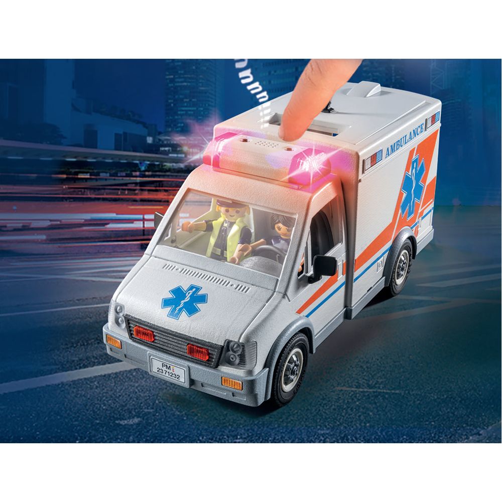 Playmobil - Ambulance with Lights, Accessories and 3 Figures - Preschool