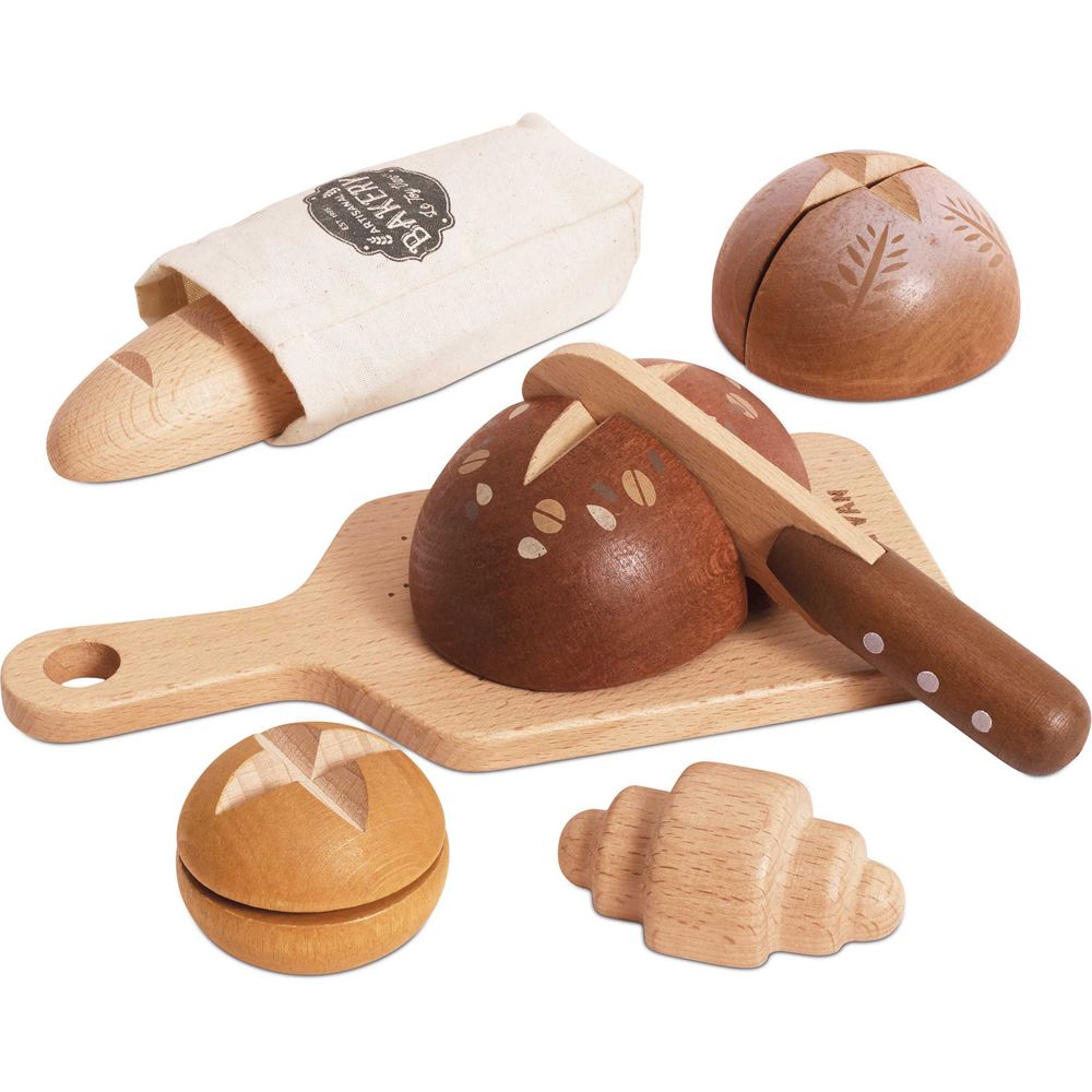 Le Toy Van - Artisan Bread and Knife Pretend Play Set - Preschool