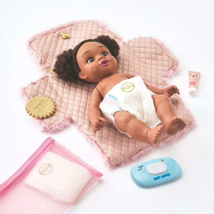 FAO Schwarz - Baby Doll Faux Fur Diaper Bag Set - Dolls