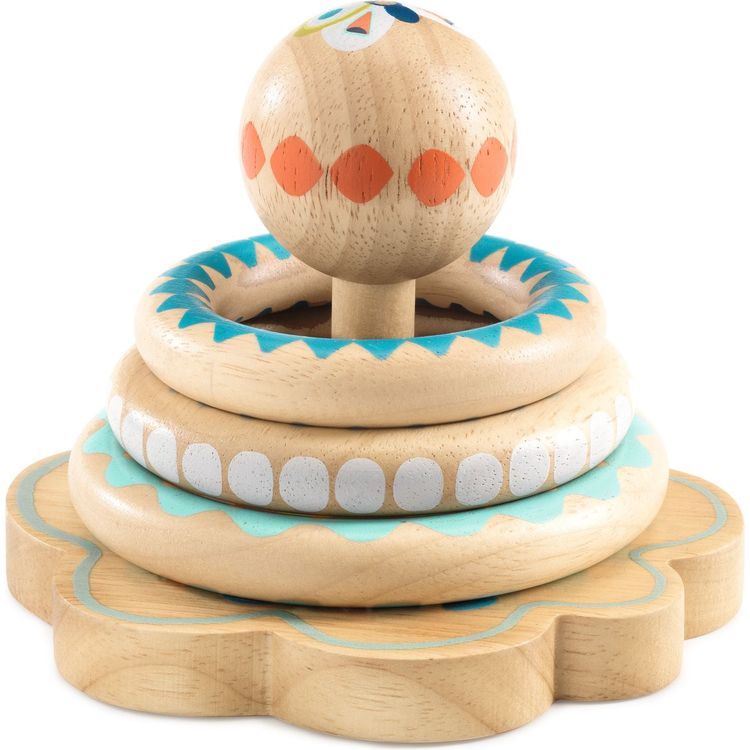 Djeco - BabyHoopi Wooden Ring Stacker Toy - Infants