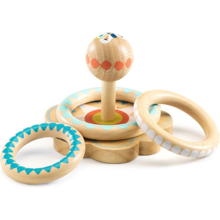 Djeco - BabyHoopi Wooden Ring Stacker Toy - Infants