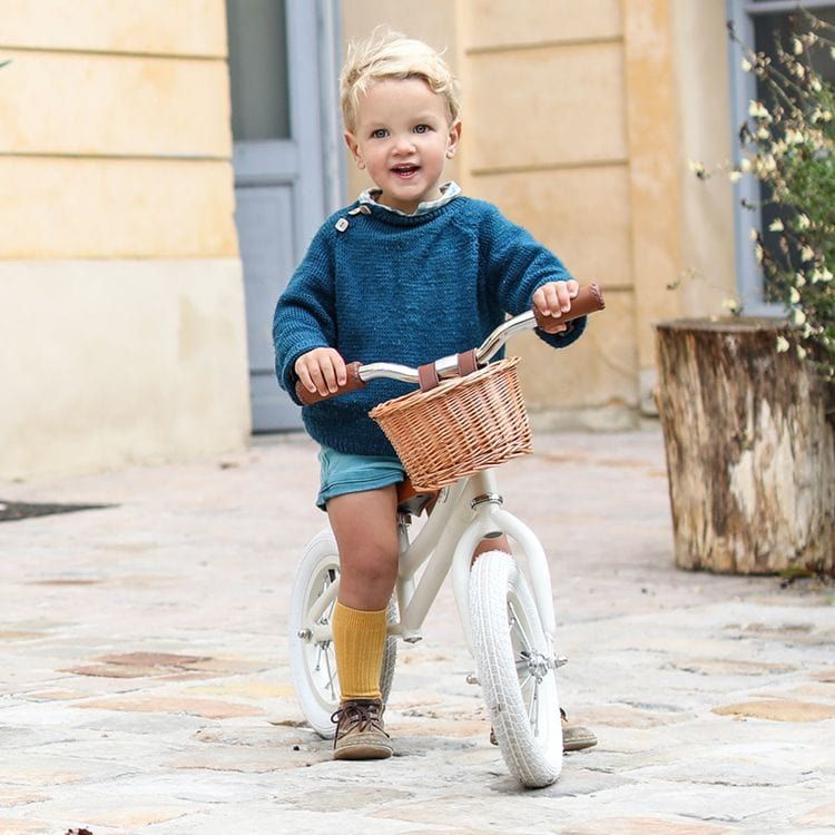 Baghera - Balance Bicycle - Ivory White with Helmet - Preschool