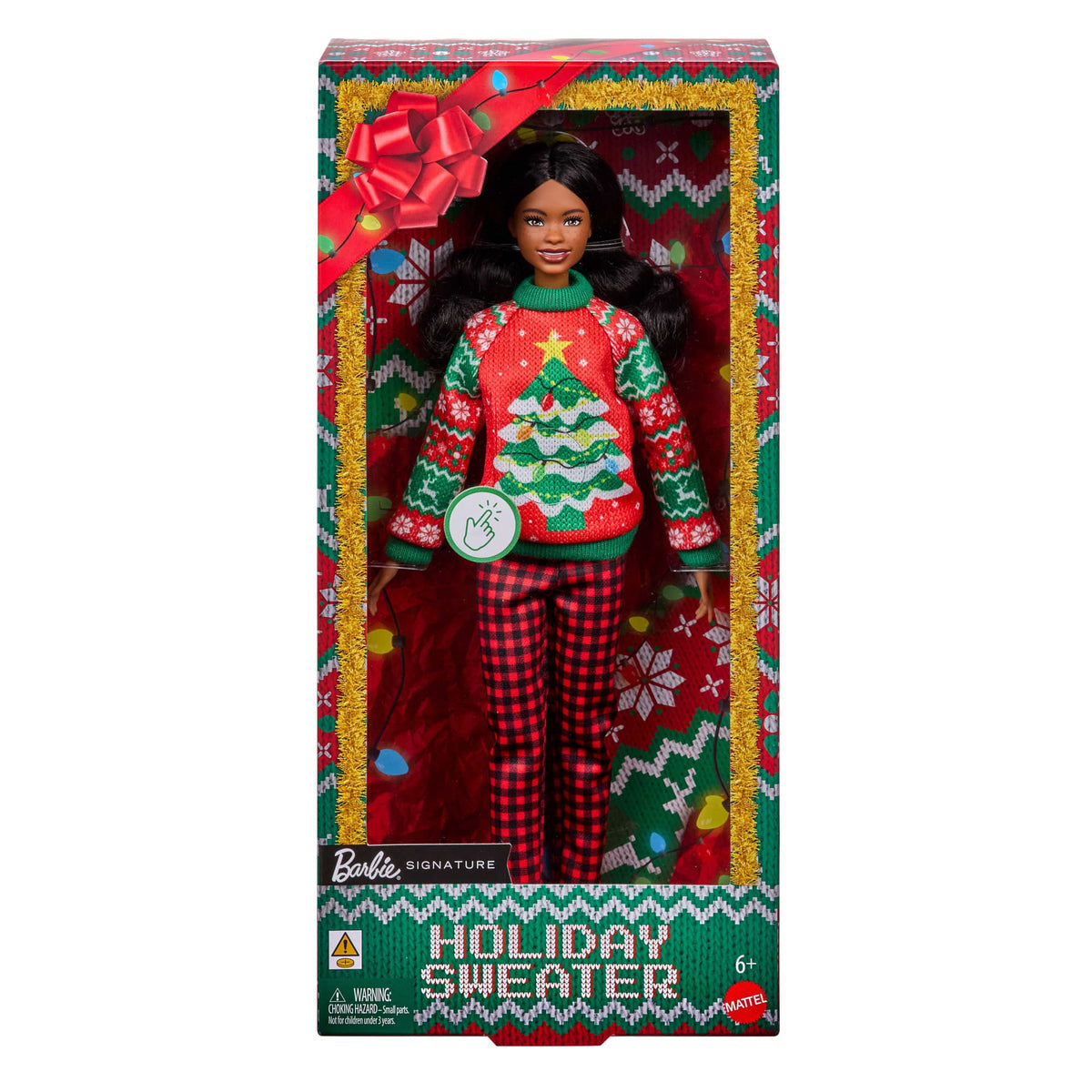 Barbie - Barbie Holiday Sweater Doll with Long Brunette Hair - World of Barbie