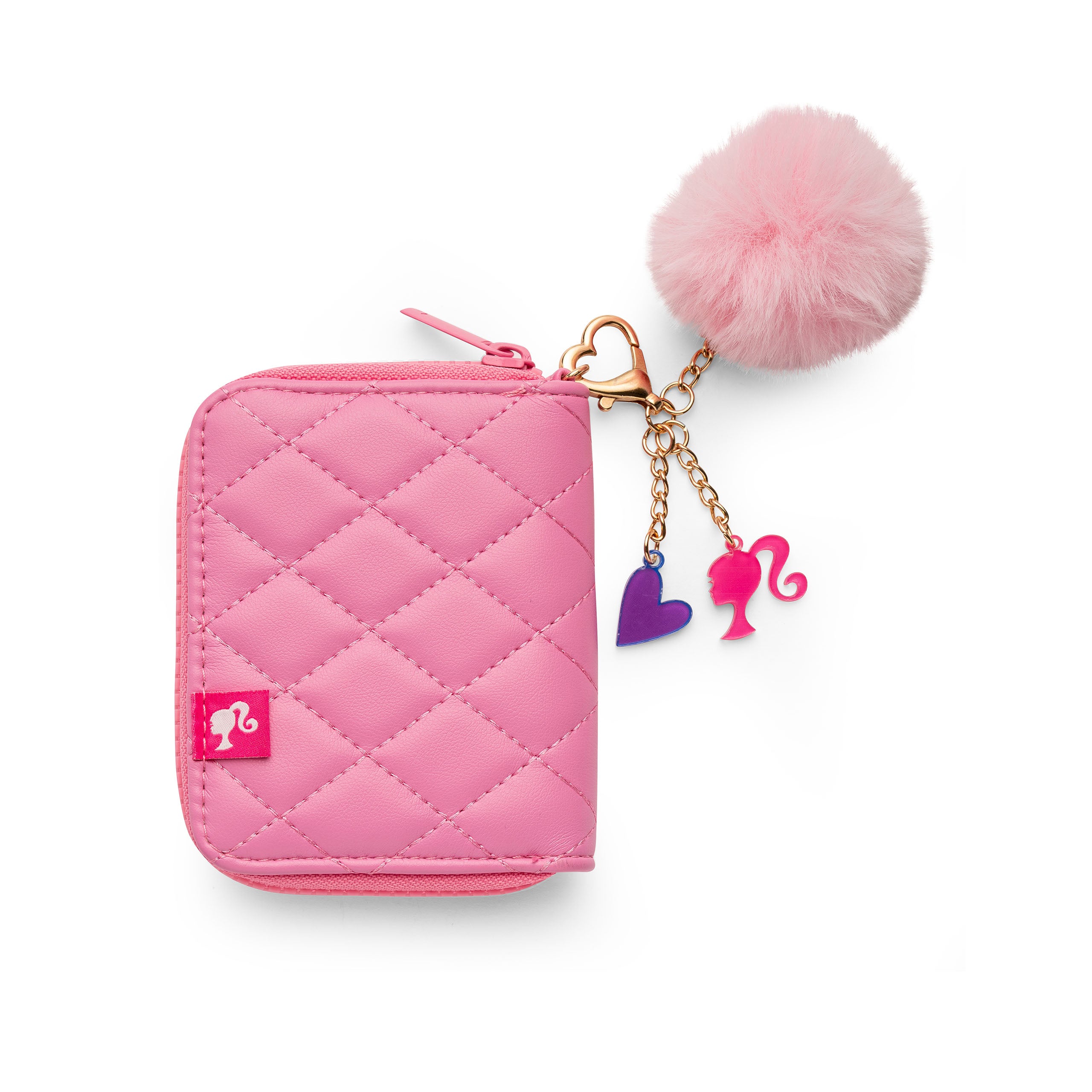 Barbie - Barbie Quilted Kids Hot Pink Zip Wallet with Charms - World of Barbie