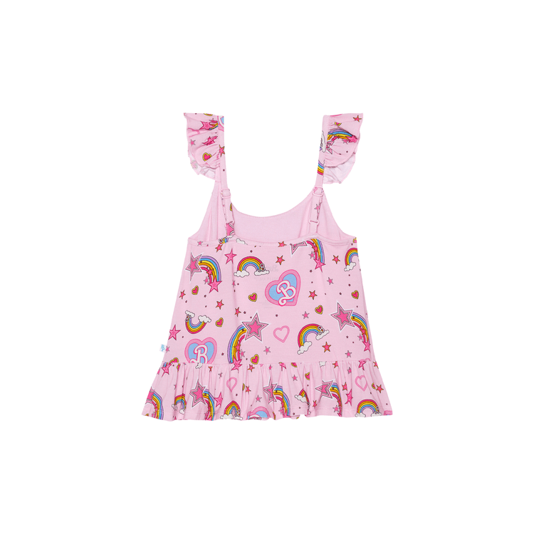 Posh Peanut - Barbie Star Power - Flutter Sleeve Ruffle Crop Top - World of Barbie