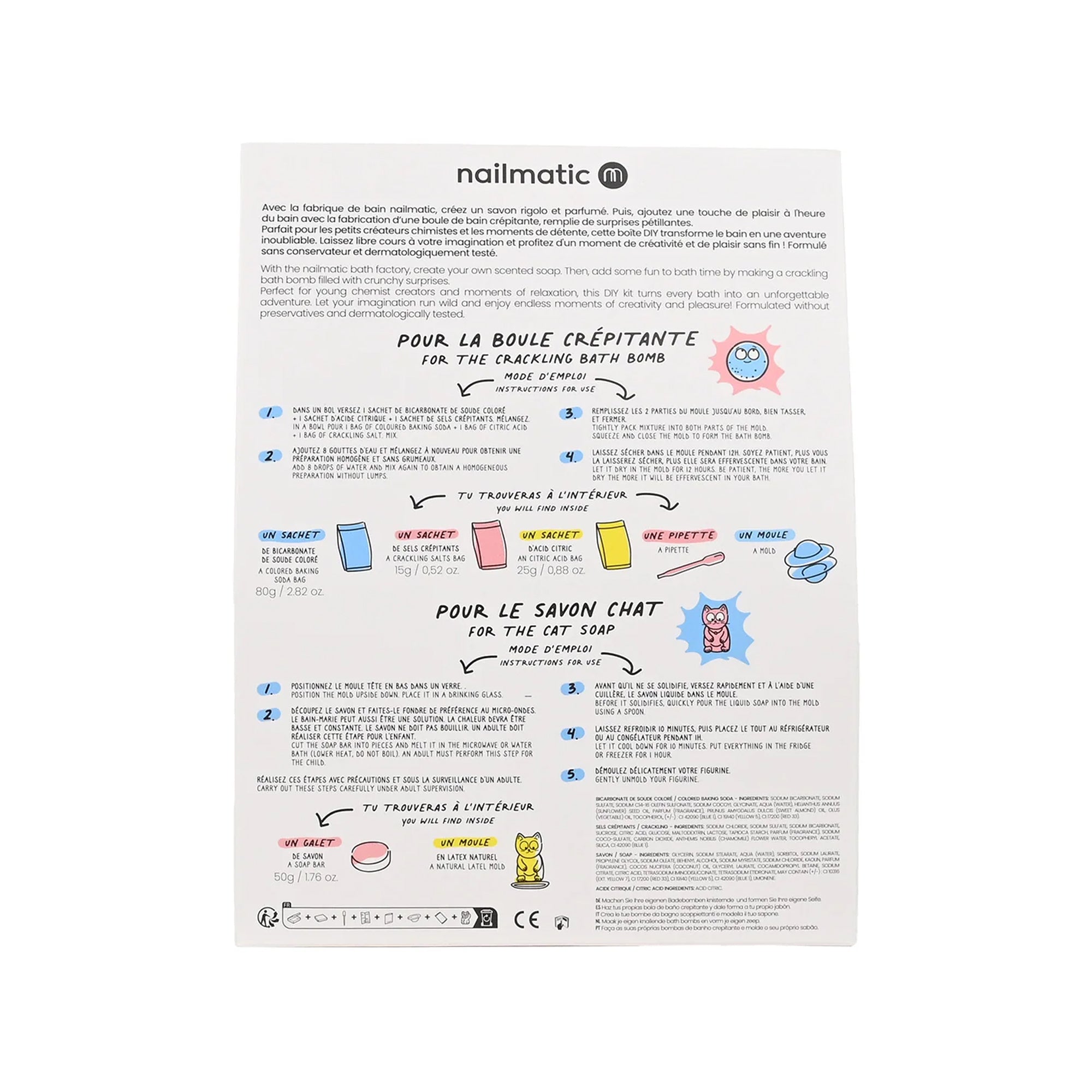 Nailmatic - Bath Bomb & Soap Making Kit for Kids - Crackling - Trend Accessories