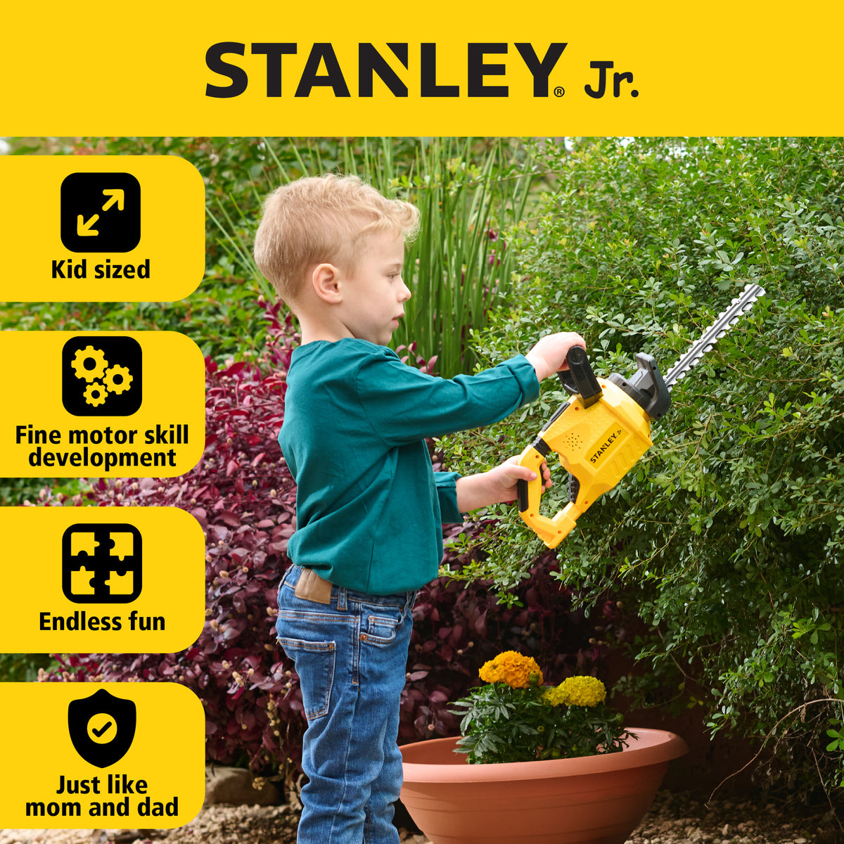Stanley Jr. - Battery Operated Deluxe Pretend Play Hedge Trimmer - Preschool