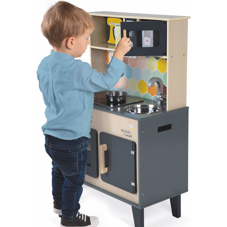 Janod - Big Wooden Mosaic Kitchen - Preschool