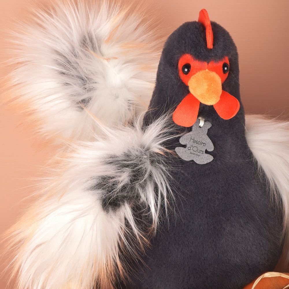 DouDou - Black & White Rooster Plush - Plush