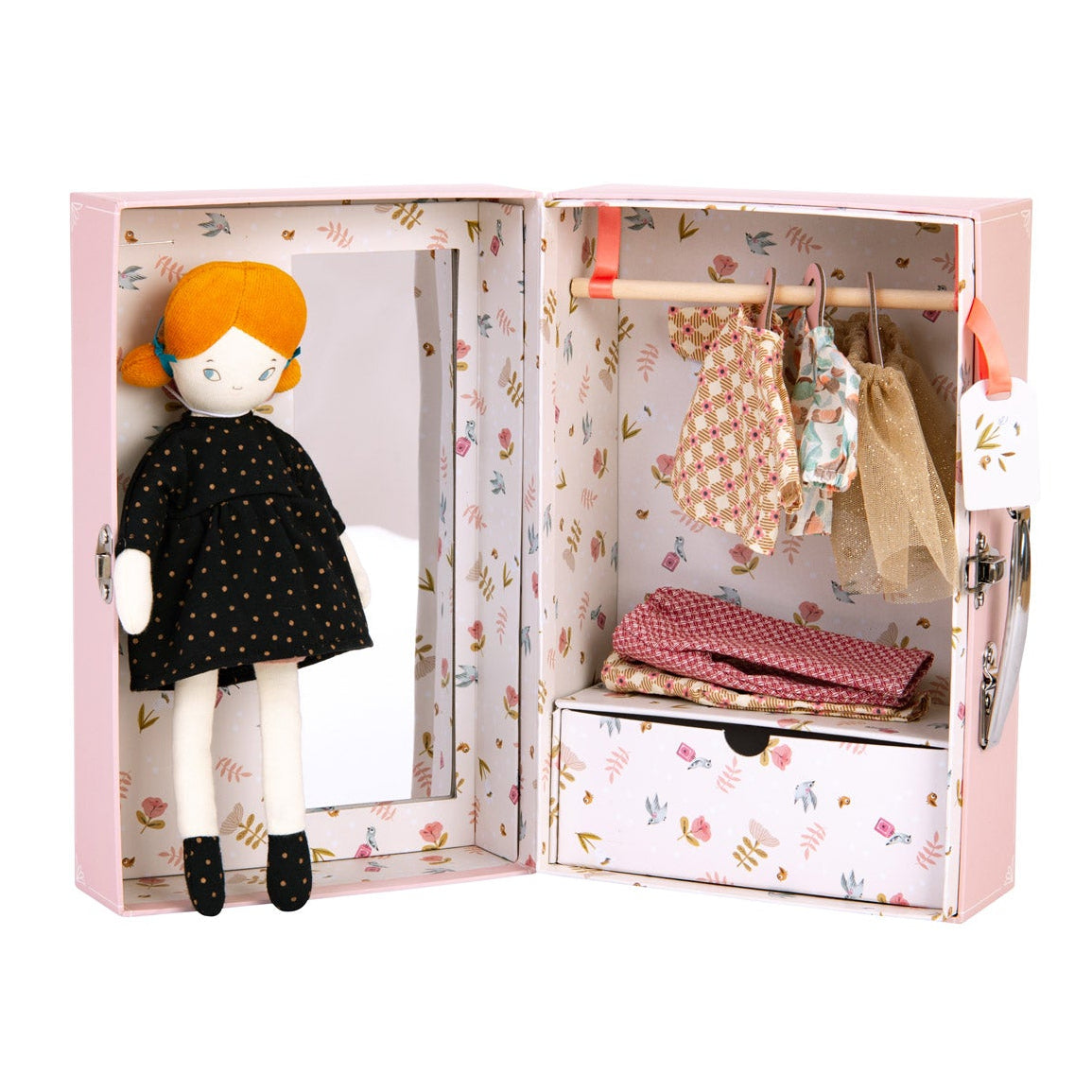 Moulin Roty - Blanche’s Doll with Suitcase Wardrobe - Dolls