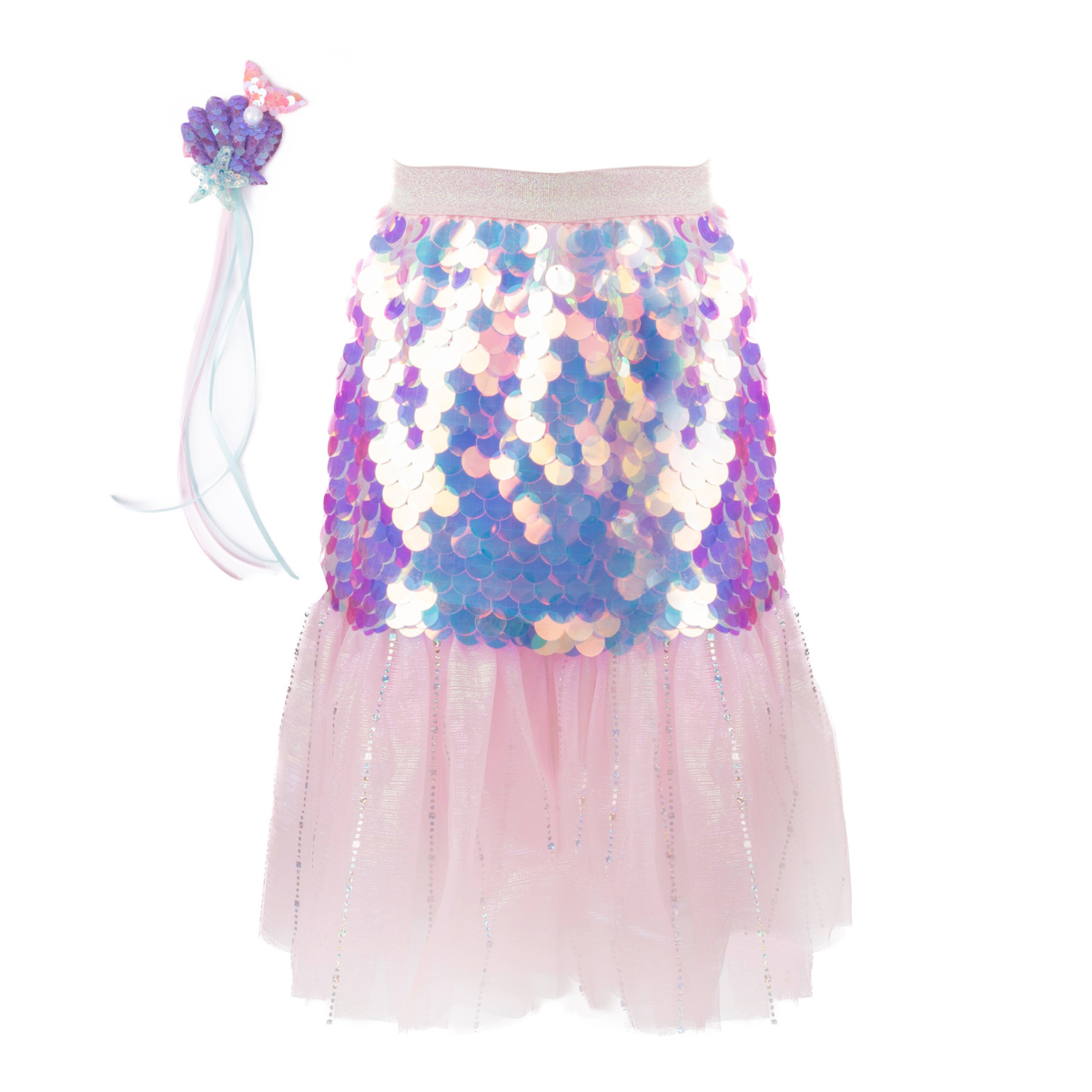 Great Pretenders - Bling Bling Mermaid Skirt & Hairclip Set - Size 4-6 Years - Dress up