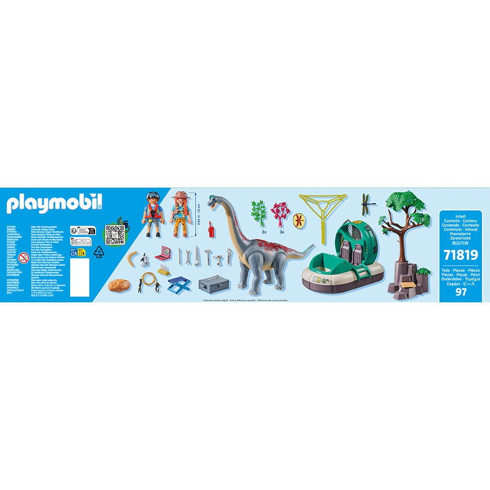 Playmobil - Brachiosaurus with Hovercraft Playset - Preschool