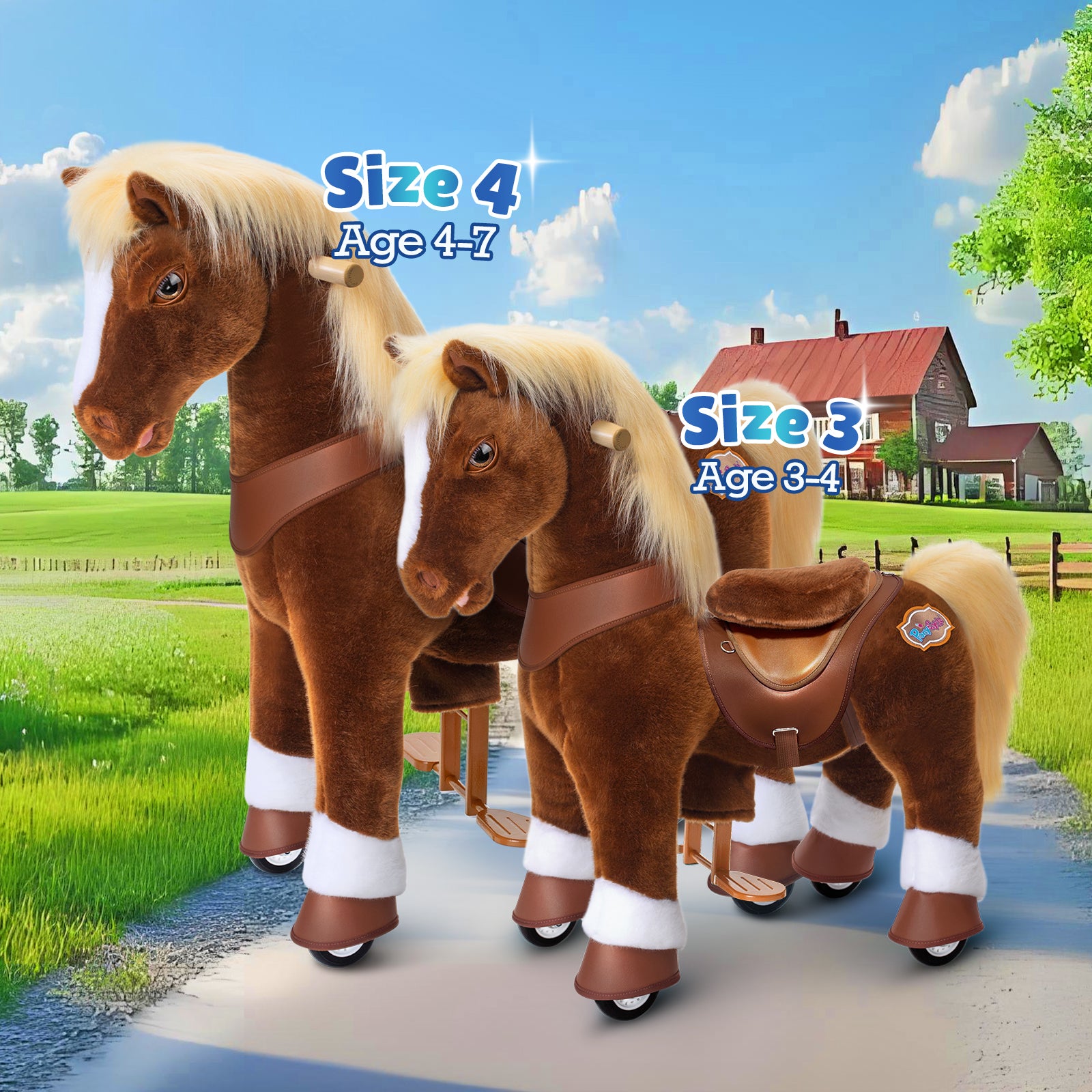 PonyCycle, Inc. - Brown Horse Model Y Ride on Toy - 4-7 Years - Outdoor