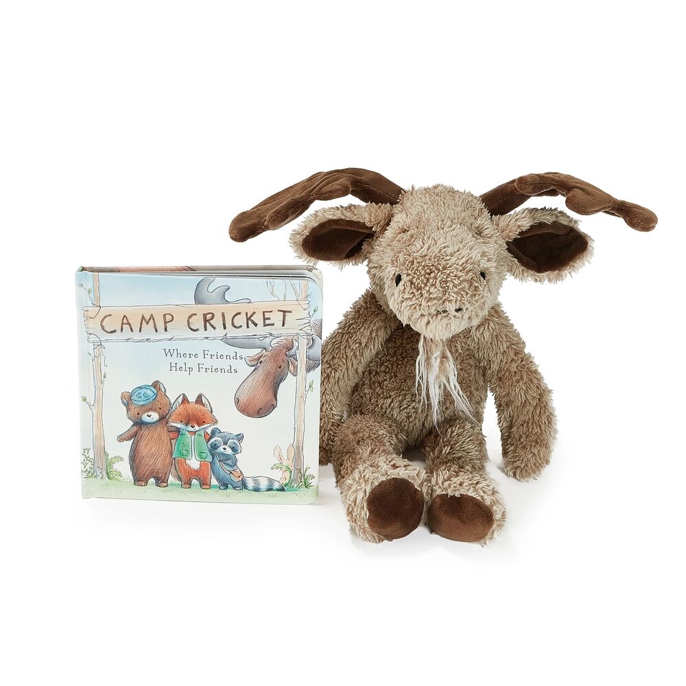 Bunnies By The Bay - Bruce the Moose Plush & Camp Cricket Book Bundle - Infants