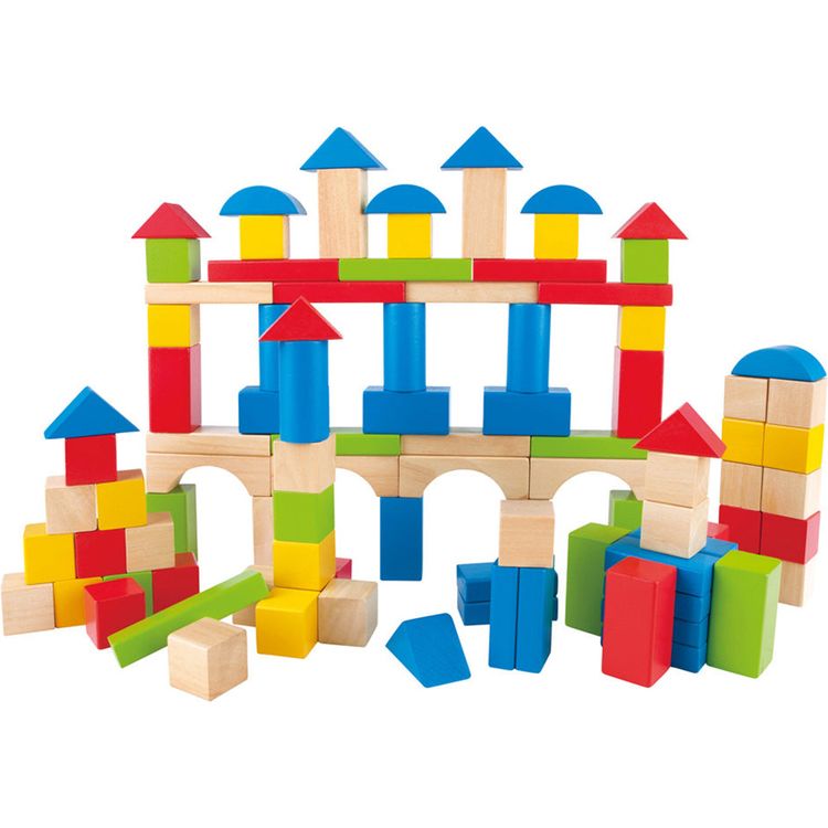 Hape - Build Up & Away Blocks - 100 Pieces - Infants