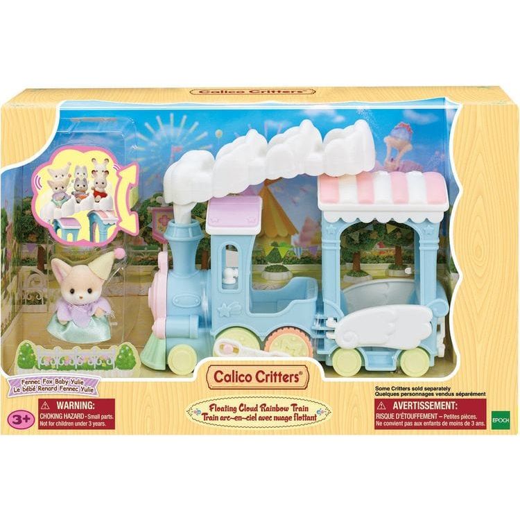 Calico Critters - Calico Critters Floating Cloud Rainbow Train, Toy Train Vehicle for Dolls with Figure Included - Collectibles