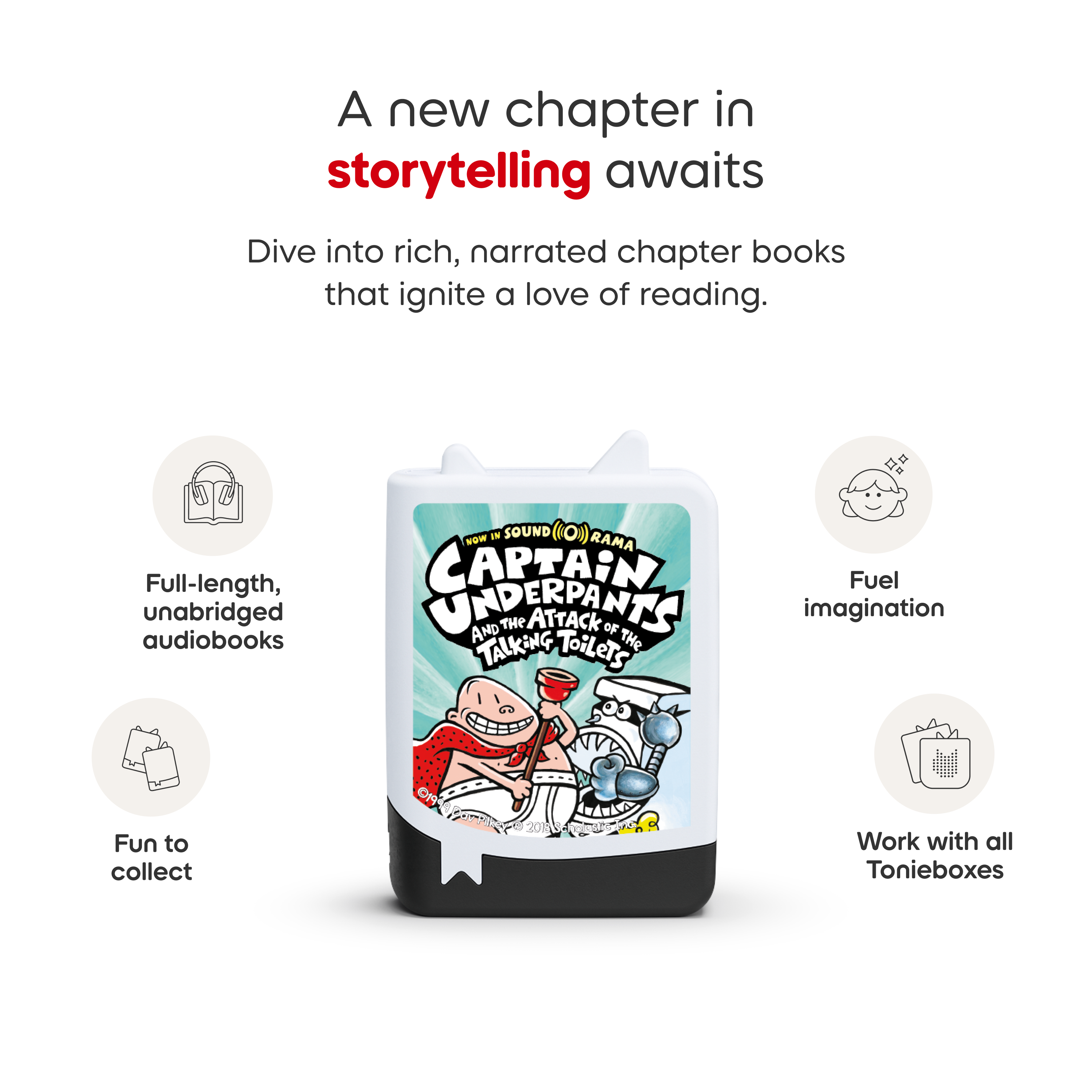 Tonies - Captain Underpants Audiobook Tonies - 4 Pack - Electronics