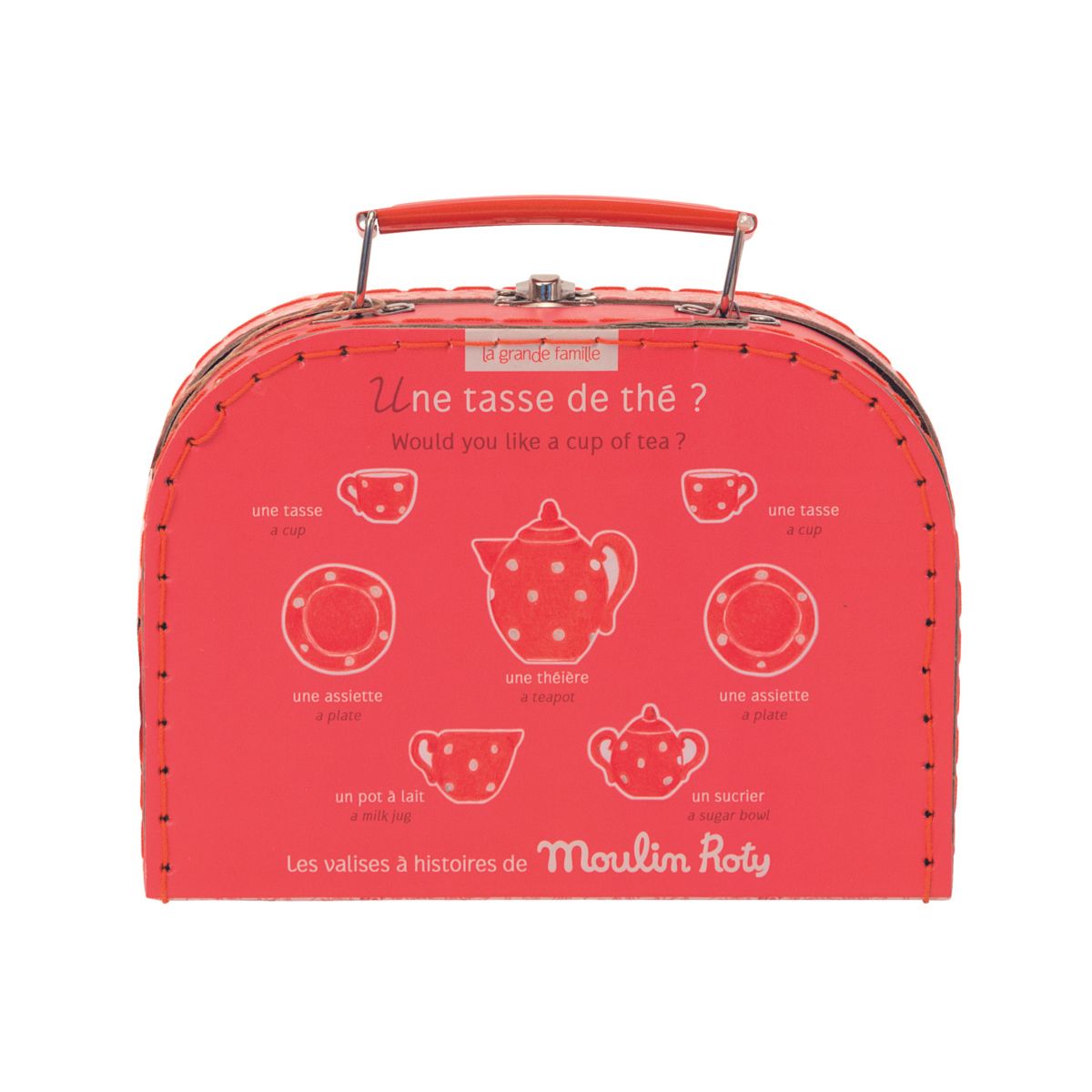 Moulin Roty - Cermaic Tea Party Set with Suitcase - The Big Family - Preschool