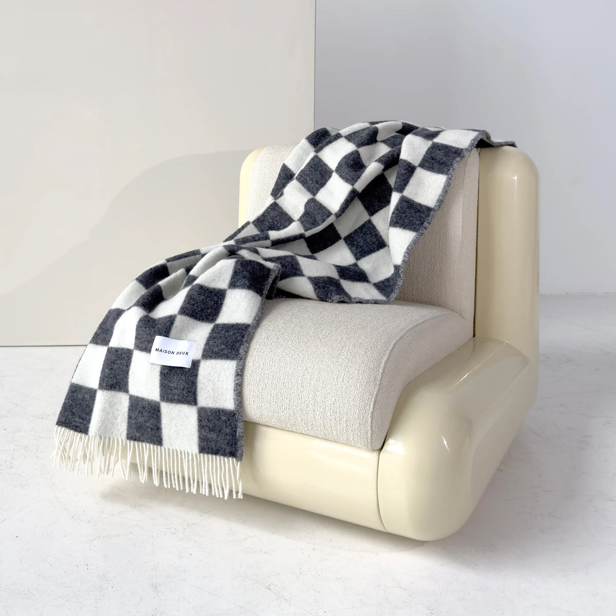 Maison Deux - Checkerboard Blanket - Black/White - Room Decor
