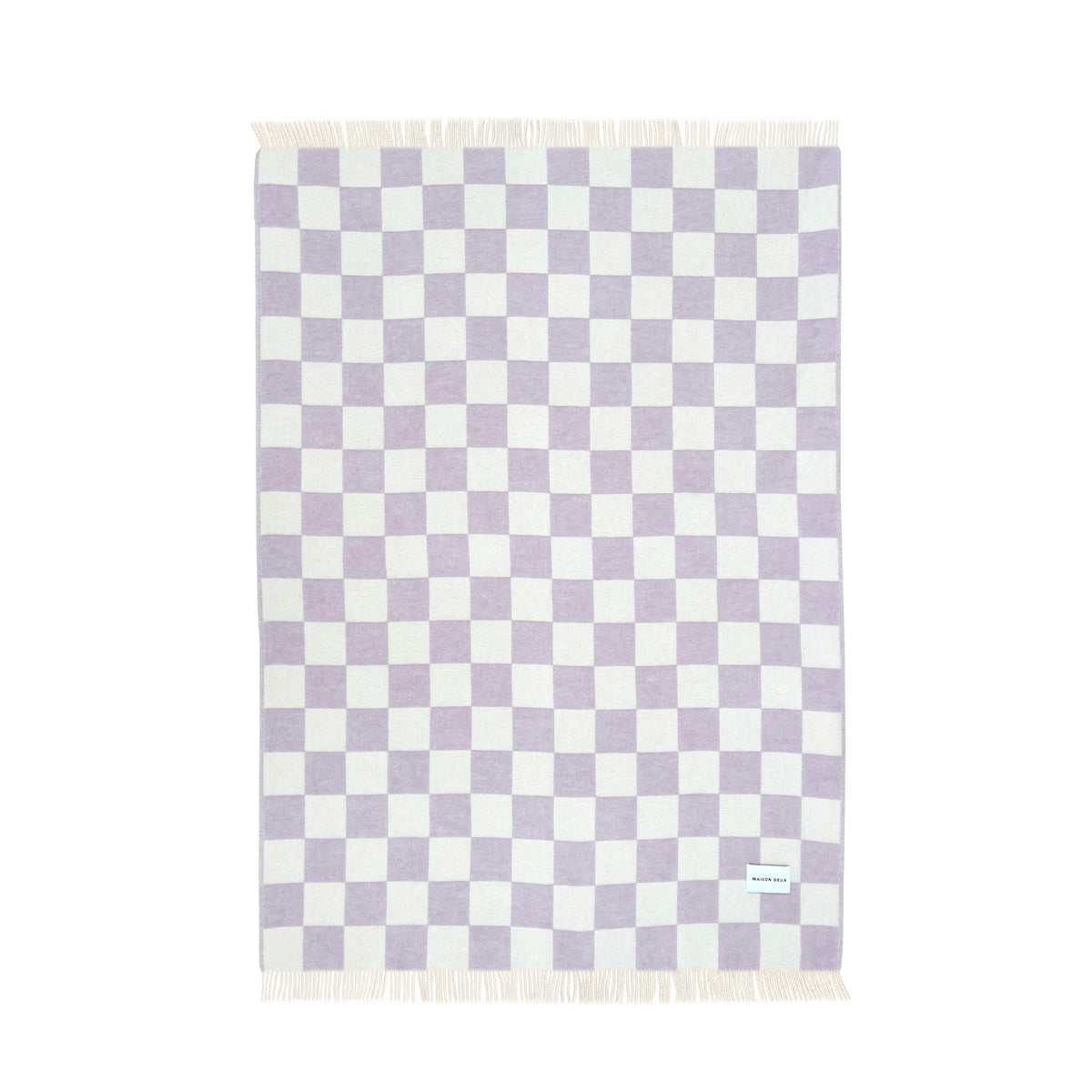 Maison Deux - Checkerboard Blanket - Lilac/White - Room Decor