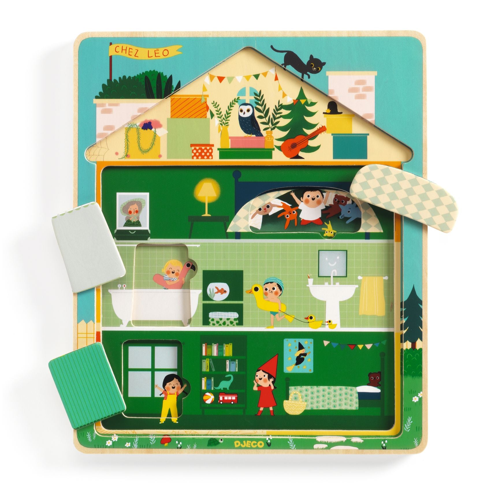 Djeco - Chez Leo Wooden Puzzle - Puzzles