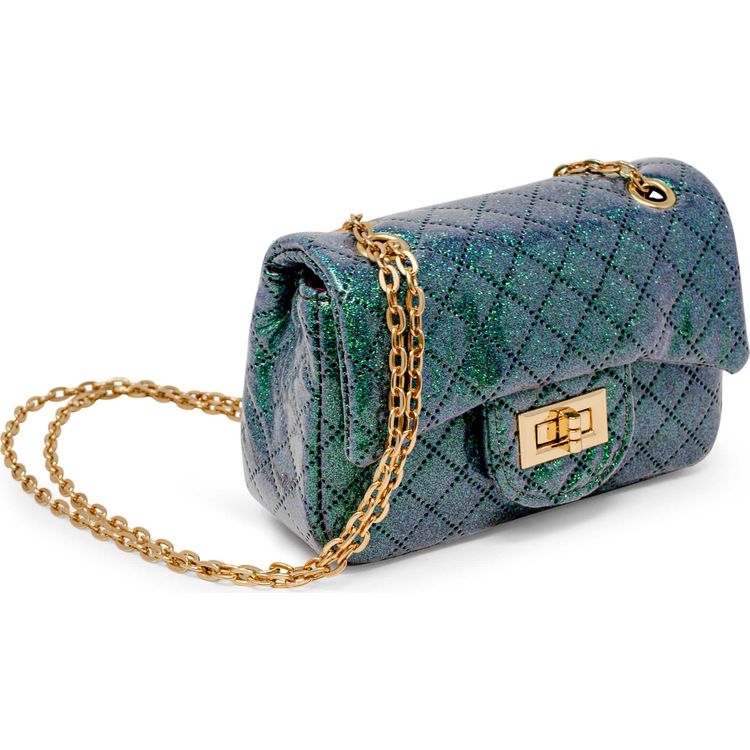 Zomi Gem - Classic Quilted Sparkle Mini Purse - Green - Trend Accessories