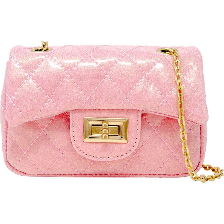 Zomi Gem - Classic Quilted Sparkle Mini Purse - Pink Lemonade - Trend Accessories