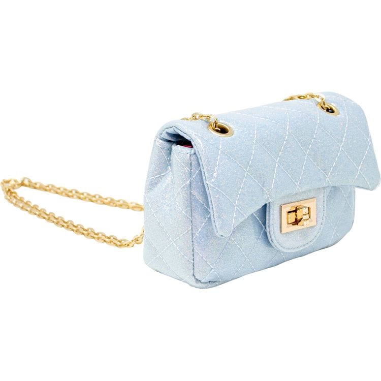 Zomi Gem - Classic Quilted Sparkle Mini Purse - Sky Blue - Trend Accessories