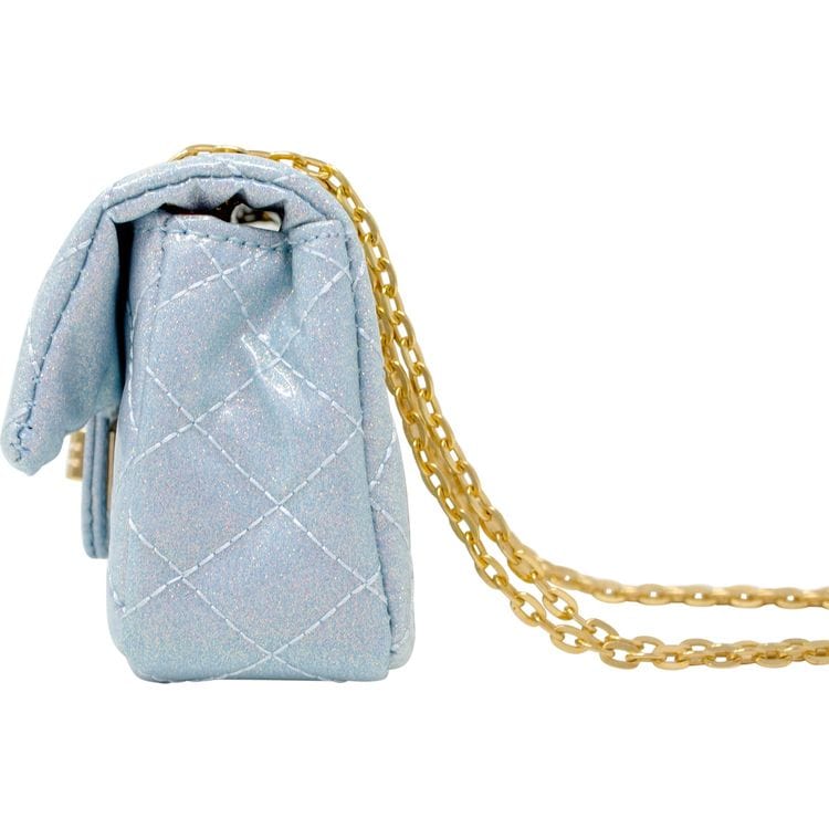 Zomi Gem - Classic Quilted Sparkle Mini Purse - Sky Blue - Trend Accessories