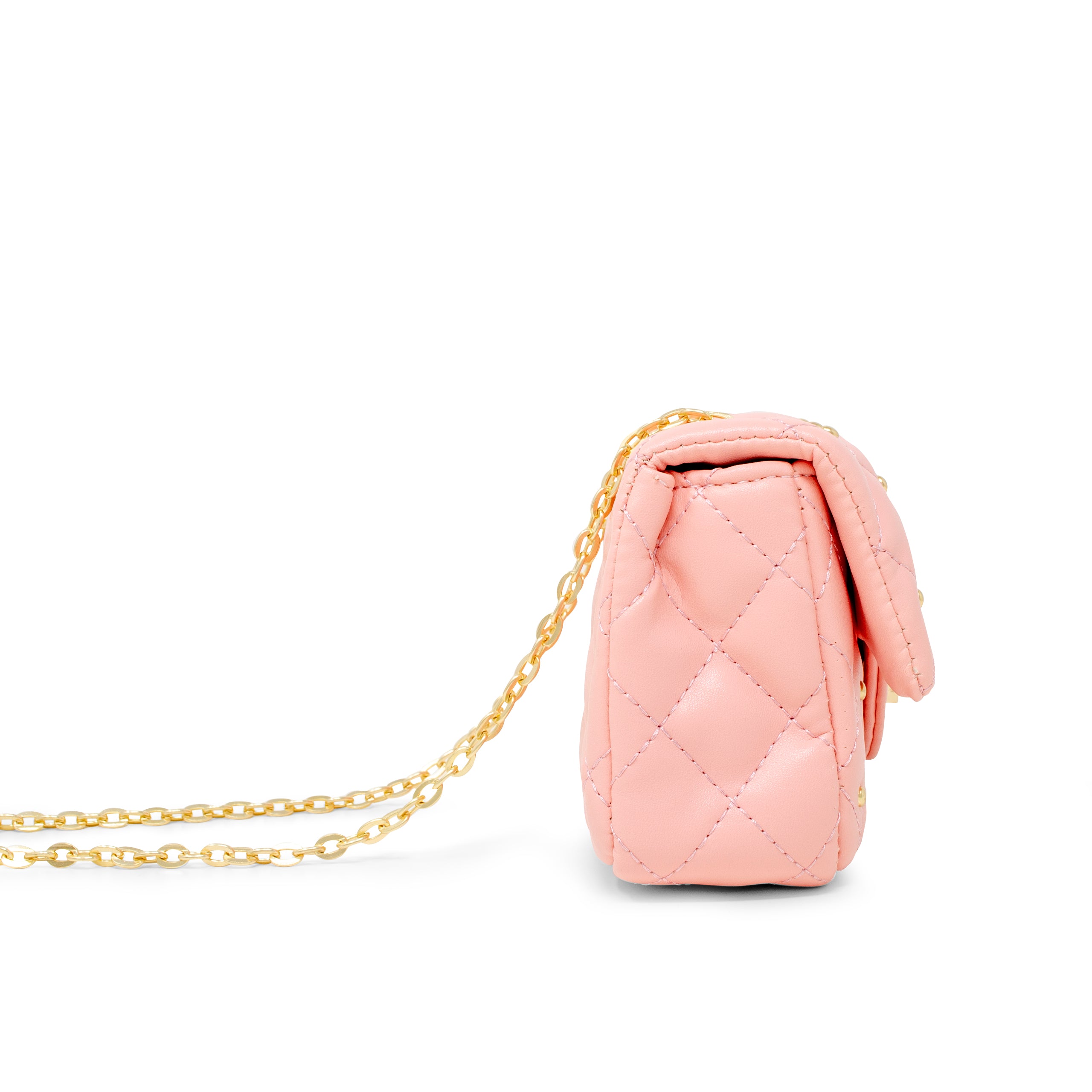 Zomi Gem - Classic Quilted Stud Handbag - Pink - Trend Accessories