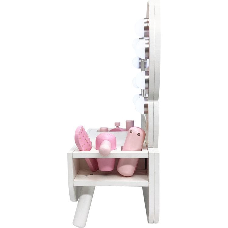 Teamson Kids - Colorful Butterfly-Shaped Tabletop Vanity with Illuminated Mirror - Preschool