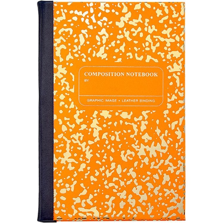 Graphic Image - Composition Notebook in Neon Orange/Gold Leather - Books