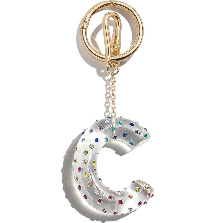 Minibar by BaubleBar - Confetti Initial Bag Charm - C - Trend Accessories