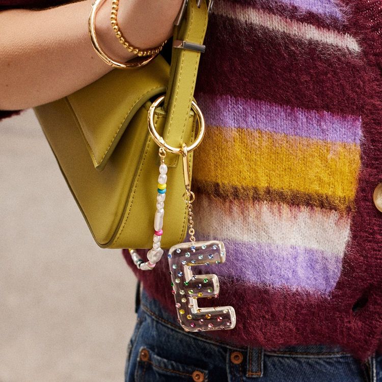 Minibar by BaubleBar - Confetti Initial Bag Charm - E - Trend Accessories