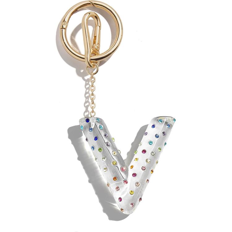 Minibar by BaubleBar - Confetti Initial Bag Charm - V - Trend Accessories