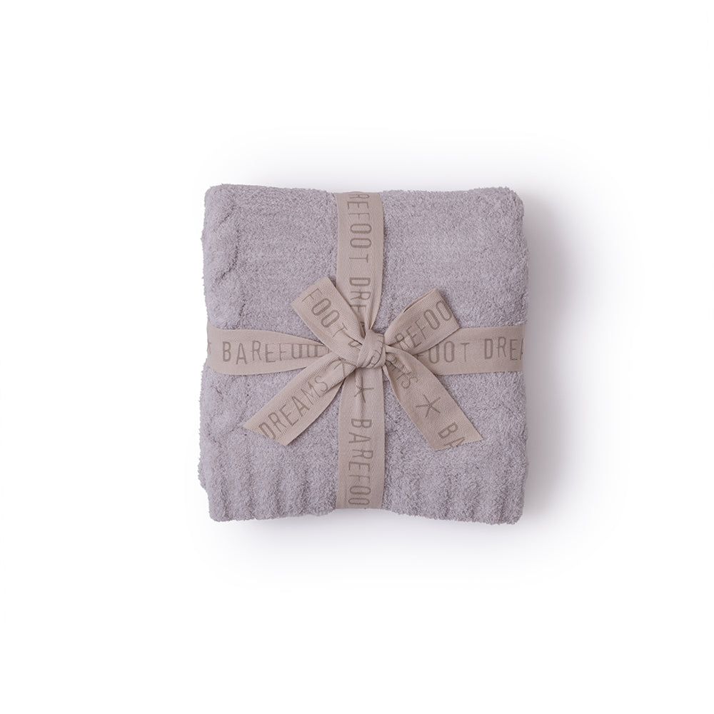 Barefoot Dreams - CozyChic Braided Cable Receiving Blanket - Heathered Almond-Sandstone - Infants