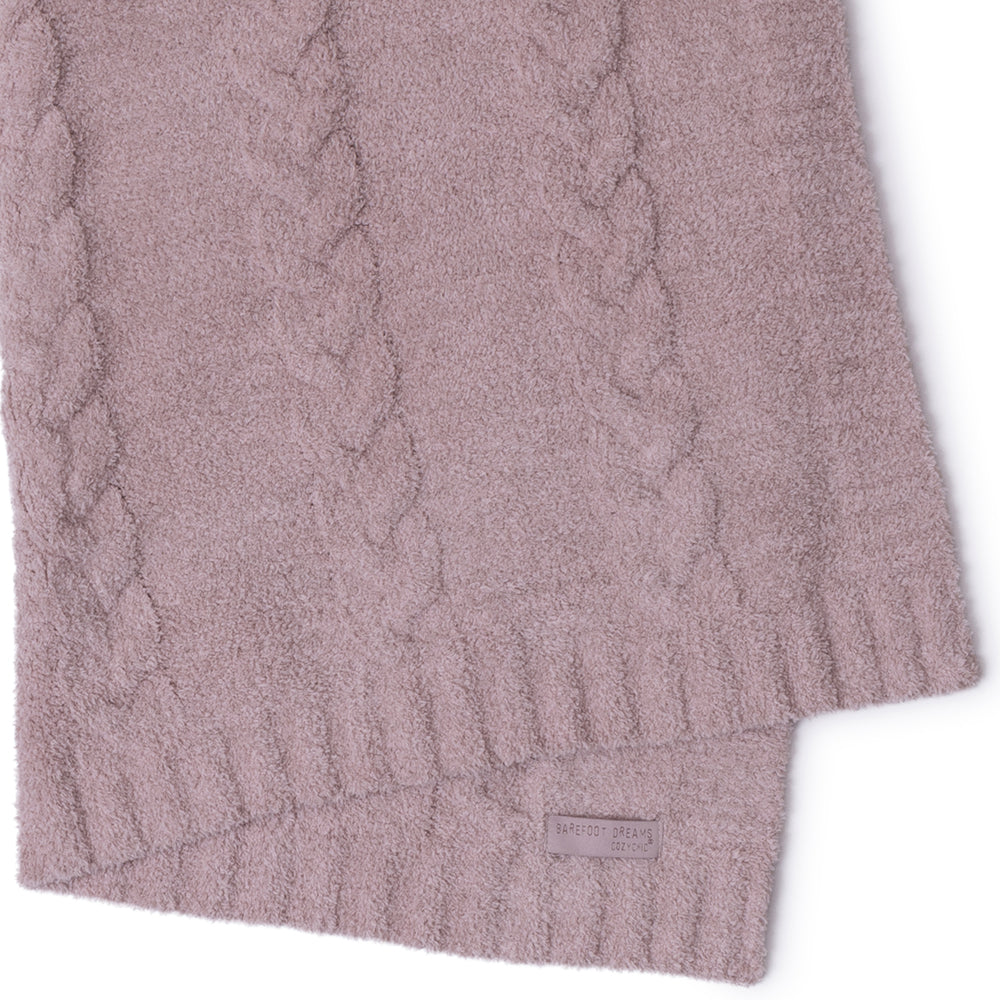 Barefoot Dreams - CozyChic Braided Cable Receiving Blanket - Heathered Rose-Dusty Mauve - Infants