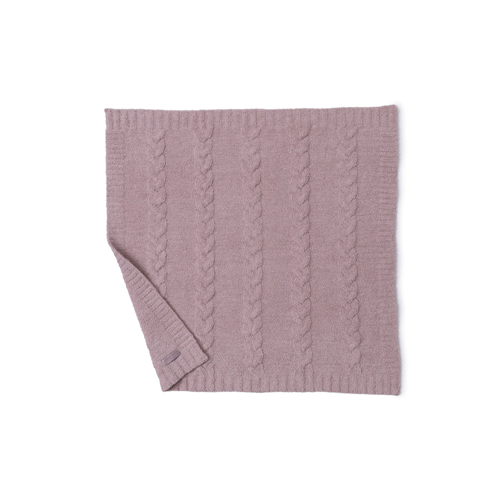 Barefoot Dreams - CozyChic Braided Cable Receiving Blanket - Heathered Rose-Dusty Mauve - Infants