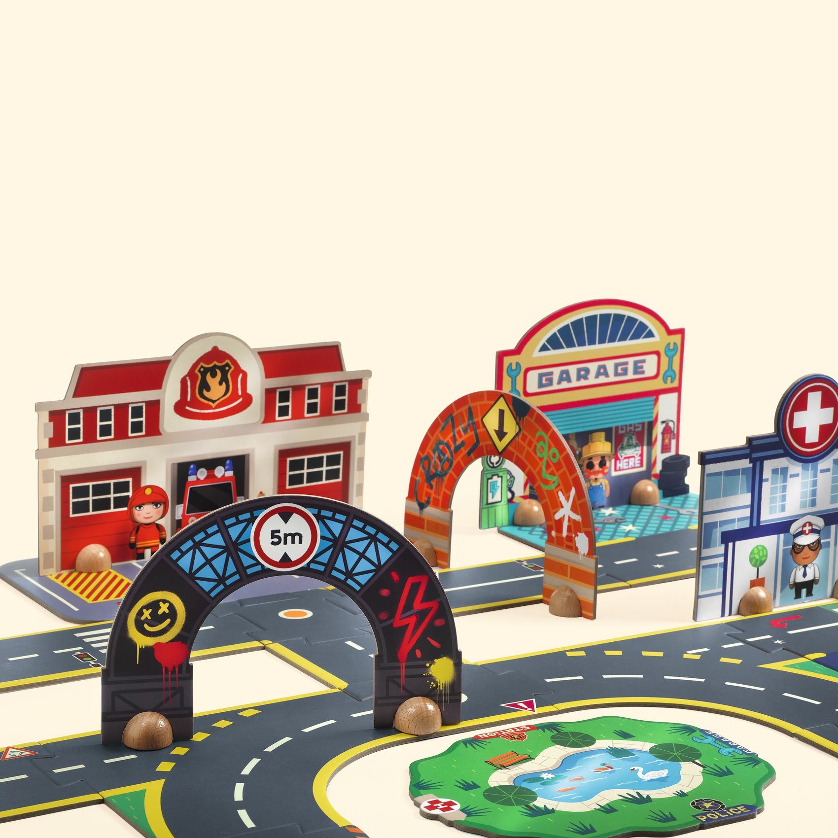 Djeco - Crazy Motors Puzzle'Up Ville - Vehicles