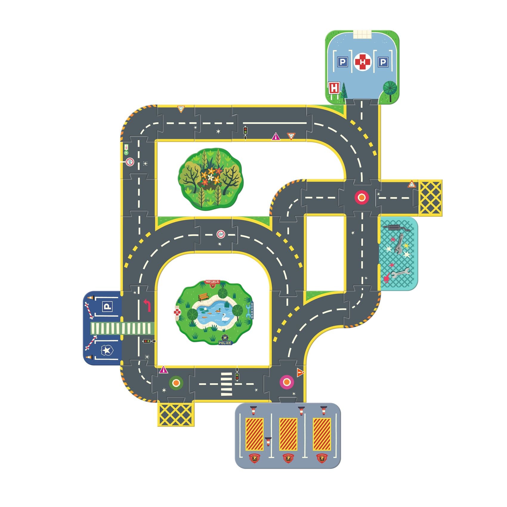 Djeco - Crazy Motors Puzzle'Up Ville - Vehicles