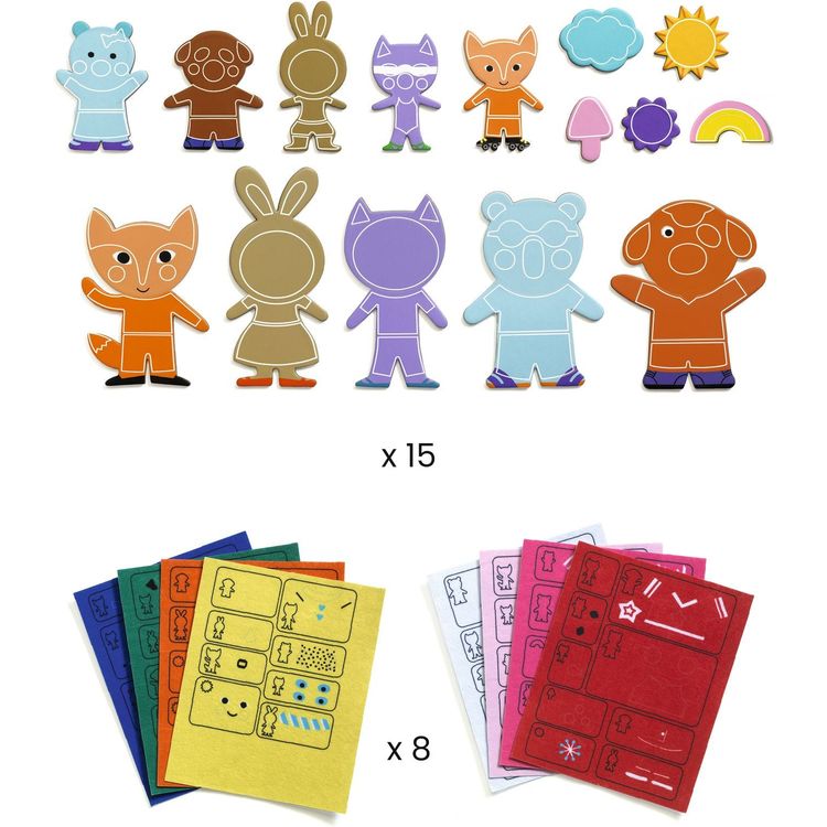 Djeco - DIY Funky Family Magnet Craft Kit - Creativity