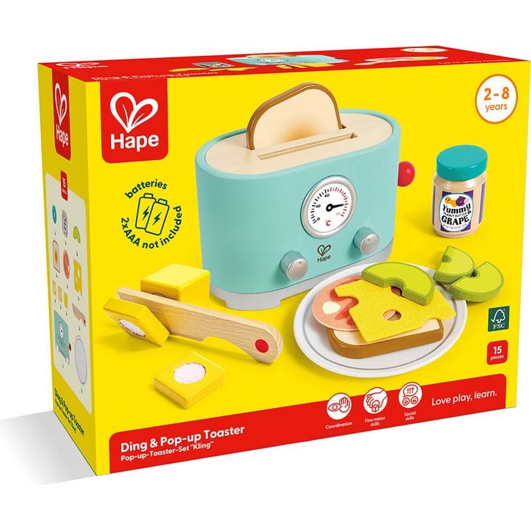Hape - Ding & Pop-Up Pretend Play Toaster - Preschool