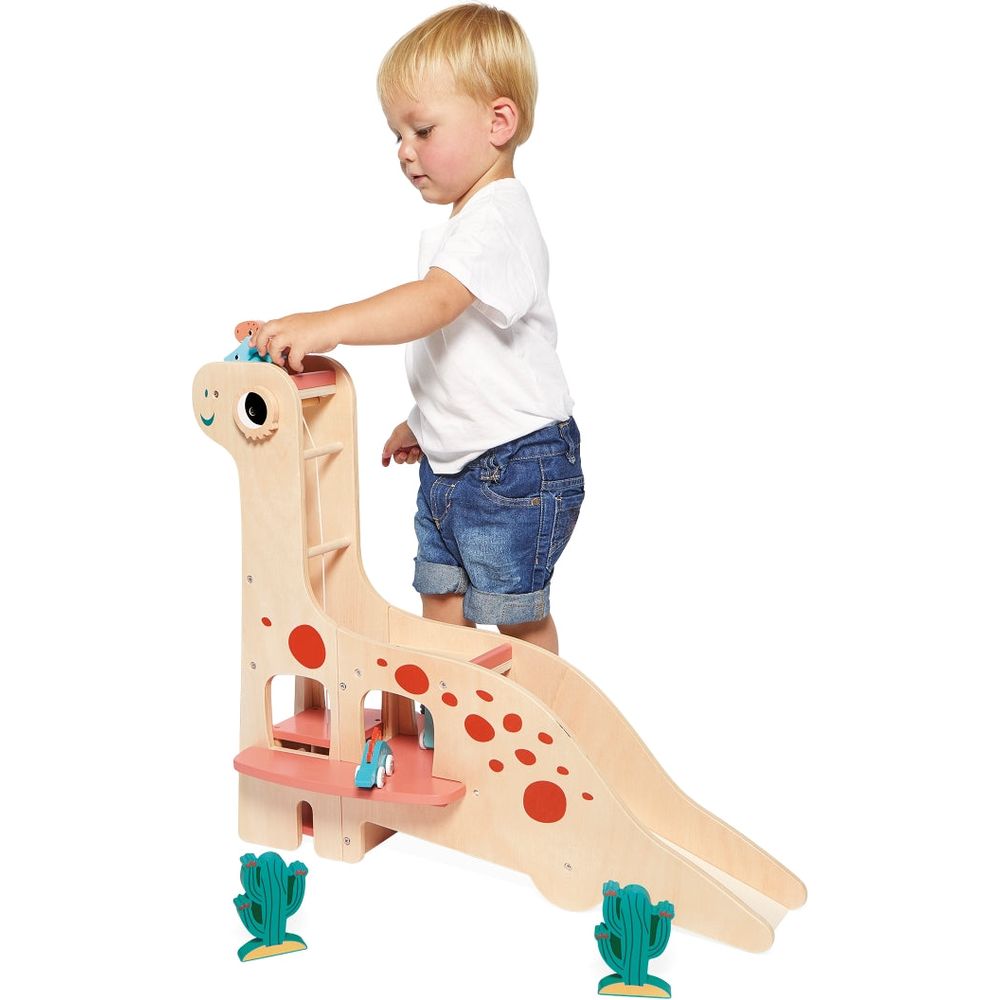 Janod - Dinosaur Garage Playset - Preschool
