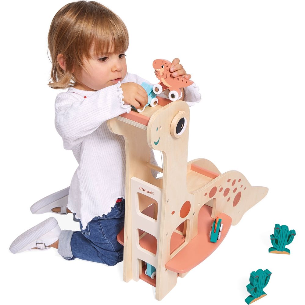 Janod - Dinosaur Garage Playset - Preschool